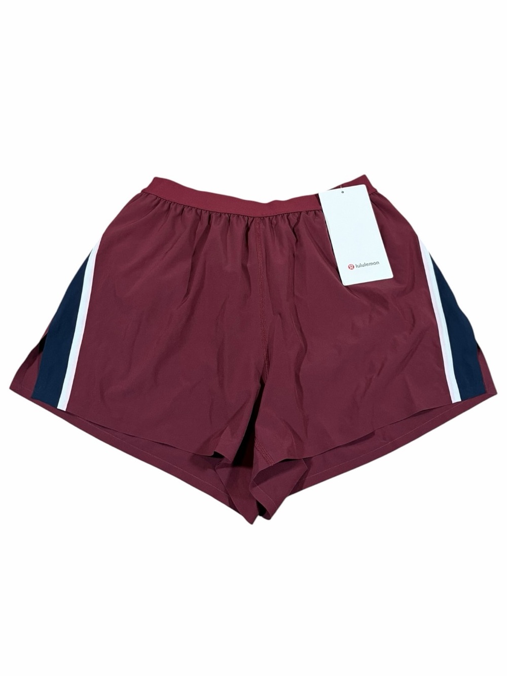 NWT Lululemon High-Rise Split Short 3” *Stripe (Burgundy Bay/True Navy/Ivory) XS